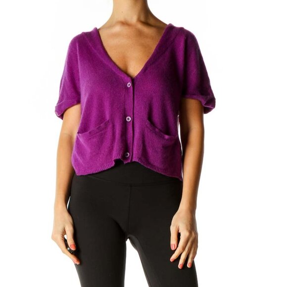 Qi Tops - Qi Purple Cardigan